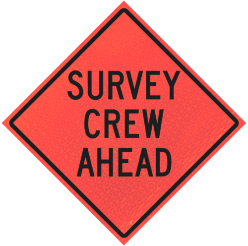 Survey Crew Ahead 36" Marathon™ Roll-up Sign | Survey Crew Ahead 36" Marathon™ Roll-up Sign