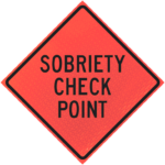 Survey Crew (w21-6)n36" Marathon™ Roll-up Sign | Sobriety Check Point 36" Marathon™ Roll-up Sign