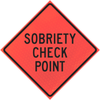 Sobriety Check Point 36" Marathon™  Roll-up Sign - Image 1