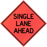 Single Lane Ahead 36" Marathon™  Roll-up Sign