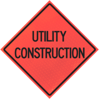 Utility Construction 36" Marathon™  Roll-up Sign - Image 1