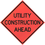 Utility Work Ahead (w21-7) 36" Marathon™ Roll-up Sign | Utility Construction Ahead 36" Marathon™ Roll-up Sign