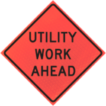 Work Area Ahead 36" Marathon™ Roll-up Sign | Utility Work Ahead (w21-7) 36" Marathon™ Roll-up Sign