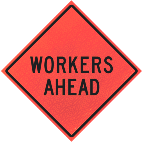 Workers Ahead 36" Marathon™ Roll-up Sign | Workers Ahead 36" Marathon™ Roll-up Sign