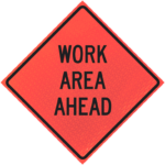 Utility Work Ahead (w21-7) 36" Marathon™ Roll-up Sign | Work Area Ahead 36" Marathon™ Roll-up Sign