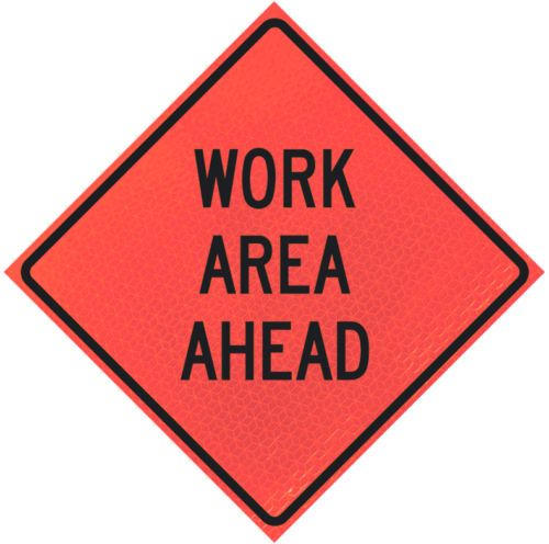 Work Area Ahead 36" Marathon™ Roll-up Sign | Work Area Ahead 36" Marathon™ Roll-up Sign