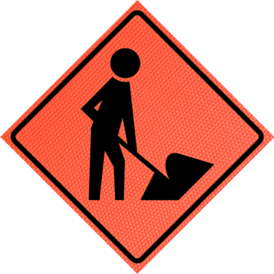 Worker symbol 36" Mesh Roll-up Sign