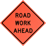 Shoulder Work Ahead 36" Mesh Roll-up Sign | Road Work Ahead (w20-1) 36" Mesh Roll-up Sign