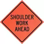 Road Work Ahead (w20-1) 36" Mesh Roll-up Sign | Shoulder Work Ahead 36" Mesh Roll-up Sign