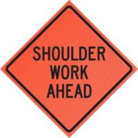 Shoulder Work Ahead 36" Mesh Roll-up Sign