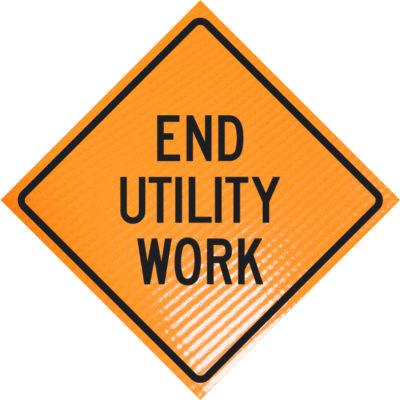 | End Utility Work 36" Non-reflective Roll-up