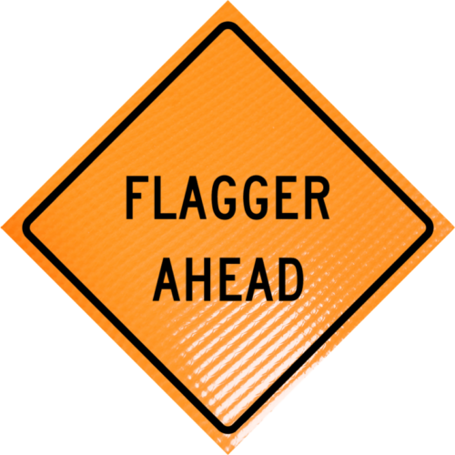 | Flagger Ahead (w20-7a) 36" Non-reflective Roll-up