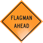 | Flagman Ahead 36" Non-reflective Roll-up