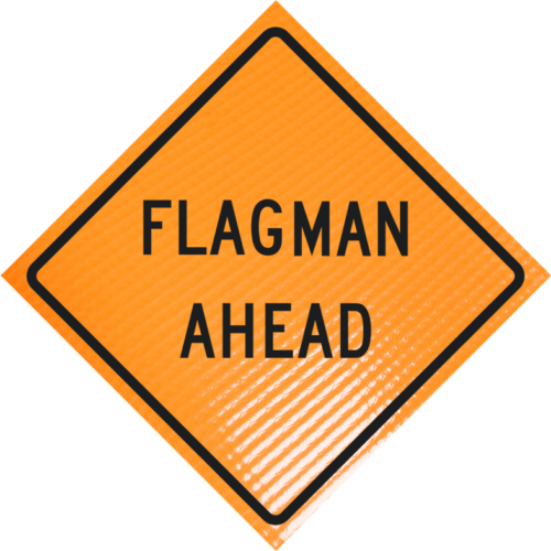 | Flagman Ahead 36" Non-reflective Roll-up