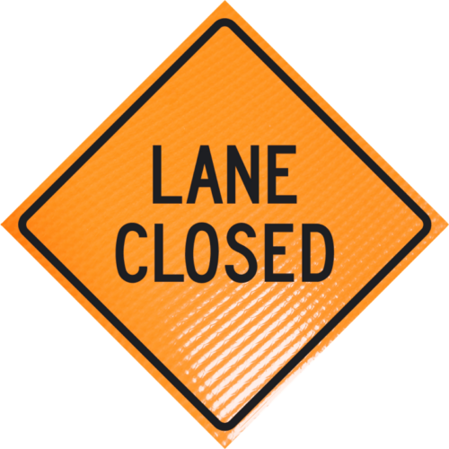 | Lane Closed 36" Non-reflective Roll-up