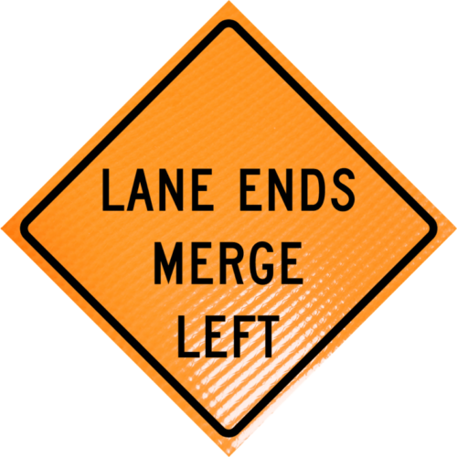 | Lane Ends Merge Left (w9-2l) 36" Non-reflective Roll-up