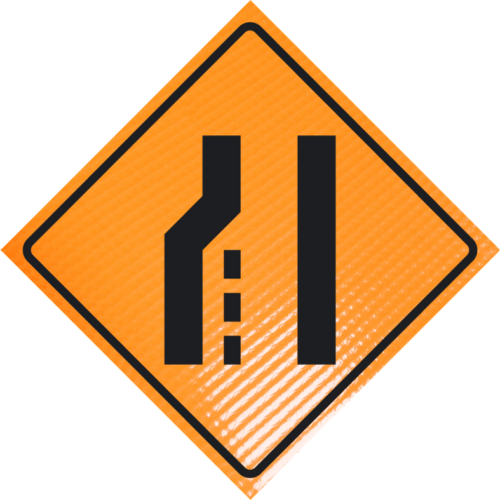 | Left Lane Reduction (symbol) 36" Non-reflective Roll-up