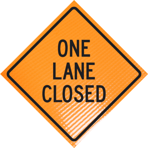 | One Lane Closed 36" Non-reflective Roll-up Sign