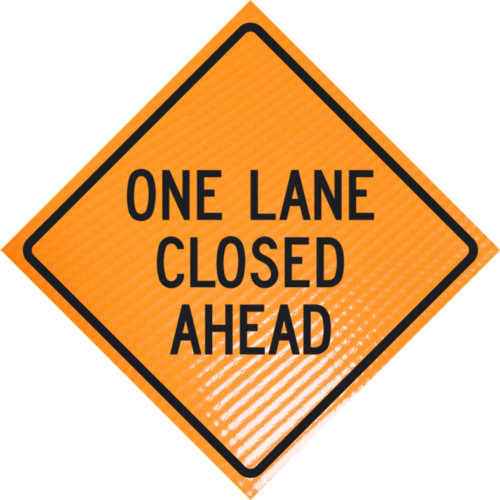 | One Lane Closed Ahead 36" Non-reflective Roll-up