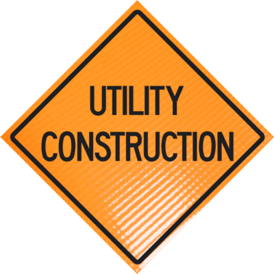 | Utility Construction 36" Non-reflective Roll-up Sign