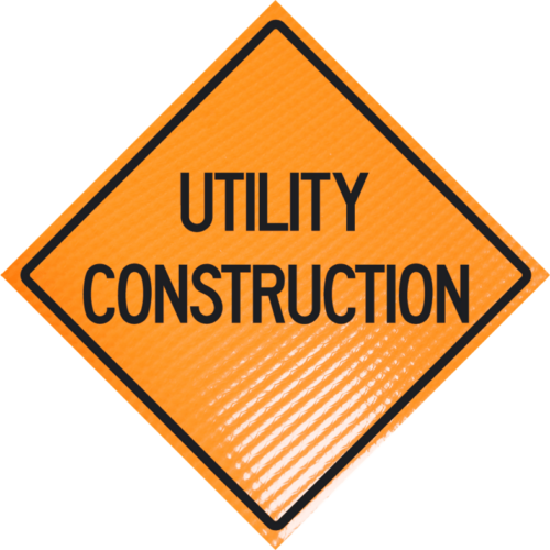 | Utility Construction 36" Non-reflective Roll-up Sign