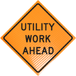 | Utility Work Ahead (w21-7) 36" Non-reflective Roll-up Sign