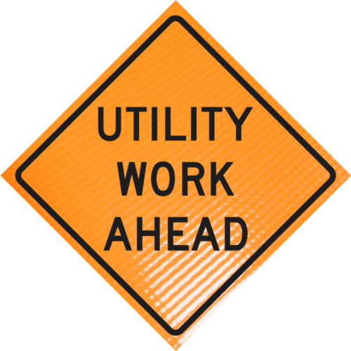 | Utility Work Ahead (w21-7) 36" Non-reflective Roll-up Sign