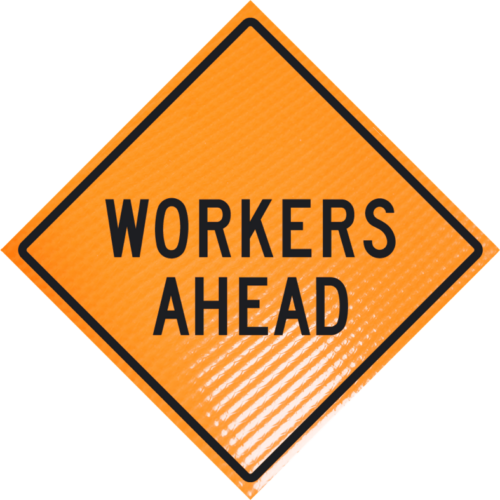 | Workers Ahead 36" Non-reflective Roll-up