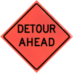 | Detour Ahead (w20-2) 36" Super Bright™ Reflective Vinyl Roll-up Sign