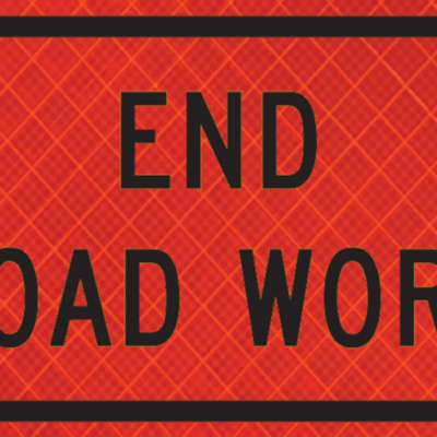 End Road Work (g20-2)36" Super Bright™ Reflective Vinyl Roll-up Sign