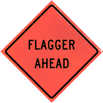 Flagger Ahead (w20-7a) 36" Super Bright™ Reflective Vinyl Roll-up Sign