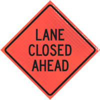 Lane Closed Ahead 36" Super Bright™ Reflective Vinyl Roll-up Sign - Image 1