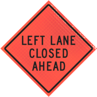 Left Lane Closed Ahead (w20-5l) 36" Super Bright™ Reflective Vinyl Roll-up Sign - Image 1