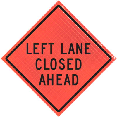 36-SBO-4LEX-LLCA.png | Left Lane Closed Ahead (w20-5l) 36" Super Bright™ Reflective Vinyl Roll-up Sign