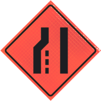 Left Lane Reduction (symbol) 36" Super Bright™ Reflective Vinyl Roll-up Sign - Image 1