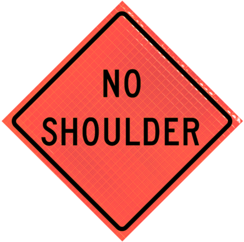 | No Shoulder (w8-23) 36" Super Bright™ Reflective Vinyl Roll-up Sign