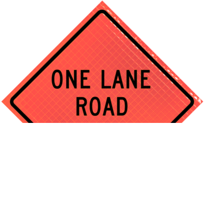 | One Lane Road Ahead (w20-4)36" Super Bright™ Reflective Vinyl Roll-up Sign