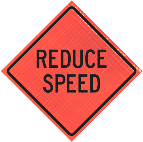 | Reduce Speed 36" Super Bright™ Reflective Vinyl Roll-up Sign