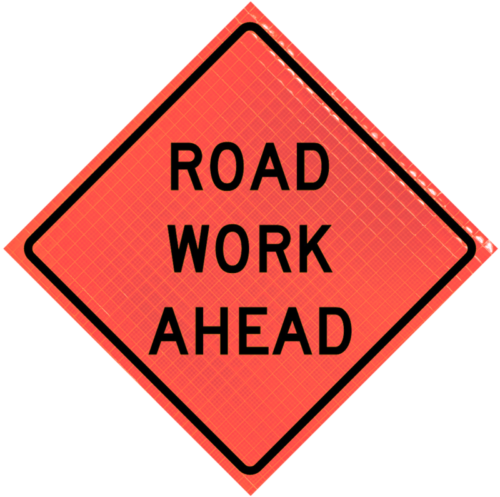 | Road Work Ahead (w20-1)36" Super Bright™ Reflective Vinyl Roll-up Sign