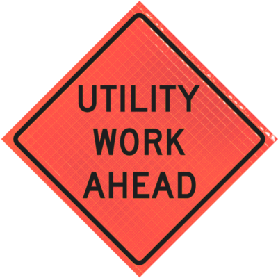 Utility Work Ahead (w21-7) 36" Super Bright™ Roll-up