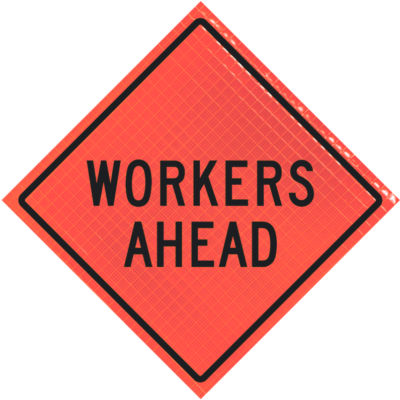 Workers Ahead 36" Super Bright™ Roll-up