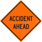 Accident Ahead 48" Diamond Grade™ Roll-up Sign | Accident Ahead 48" Diamond Grade™ Roll-up Sign