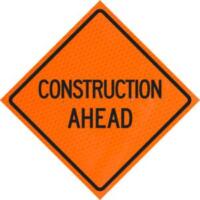 construction ahead warning sign