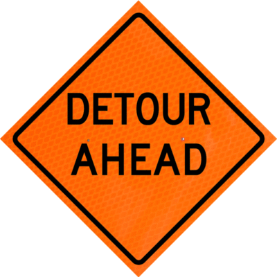 Detour Ahead (w20-2) 48" Diamond Grade™Roll-up