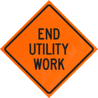 Accident Ahead 48" Diamond Grade™ Roll-up Sign | End Utility Work 48" Diamond Grade™ Roll-up