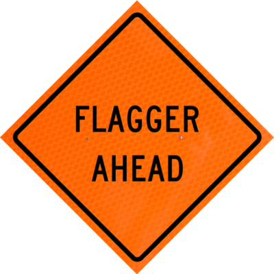 Flagger Ahead (w20-7a) 48" Diamond Grade™  Roll-up