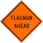 Lane Closed 48"diamond Grade™ Roll-up | Flagman Ahead 48" Diamond Grade™ Roll-up