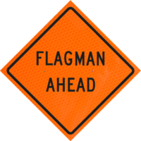 Men Working 48" Diamond Grade™ Roll-up | Flagman Ahead 48" Diamond Grade™ Roll-up