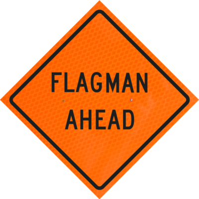 Flagman Ahead 48" Diamond Grade™  Roll-up