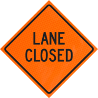 Lane Ends MergeRight (w9-2r) 48" Diamond Grade™ Roll-up | Lane Closed 48"diamond Grade™ Roll-up